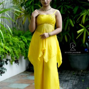 NAVARATNA - YELLOW PALAZO AND TOP