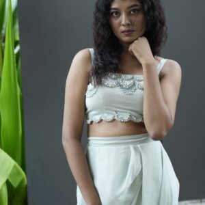 NAVARATNA- PALE BLUE LEHENGA